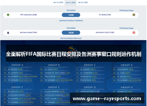 全面解析FIFA国际比赛日程安排及各洲赛事窗口规则运作机制